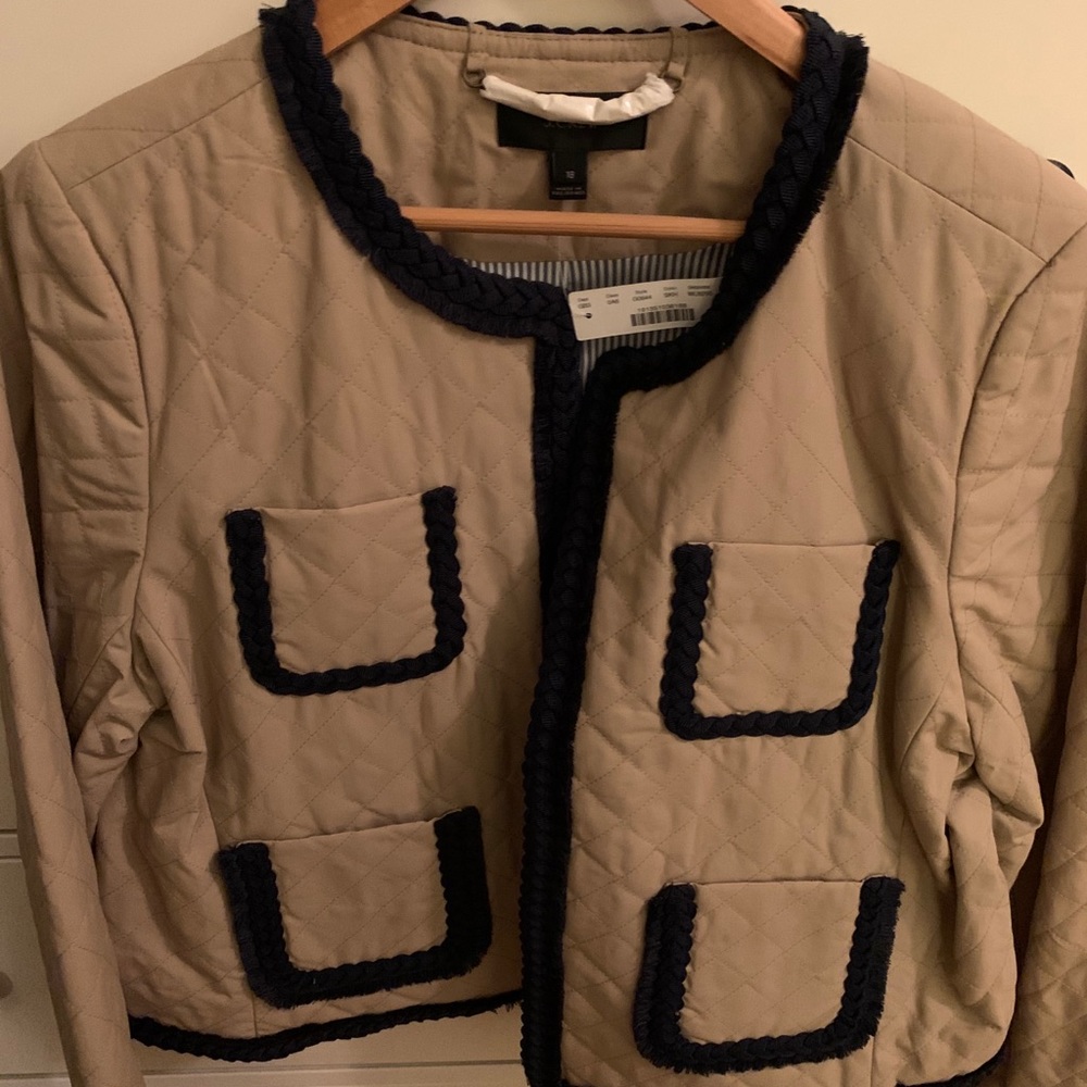 J Crew Quilted Nylon Blazer Sz 16 NWT